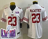 Women's San Francisco 49ers #23 Christian McCaffrey Limited White LVIII Super Bowl Vapor Jersey,baseball caps,new era cap wholesale,wholesale hats